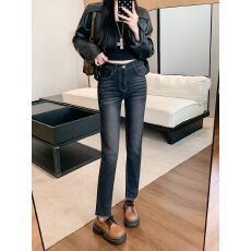 批发实拍实价~美式梨形身材牛仔裤女2026春季新款辣妹紧身铅笔小脚裤