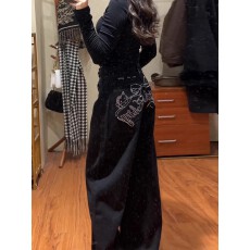批发后面烫钻猫咪设计感沐森阔腿<b class='q'>牛仔裤</b>女2026春夏新款<b class='q'>显瘦</b>直筒裤子