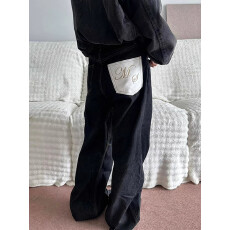 批发美式复古原牛水洗做旧牛仔裤男款秋冬高街cleanfit微喇直筒弯刀裤