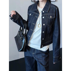 批发韩系独特超好看原牛色短款<b class='q'>牛仔</b>外套女士2026新款春季正肩<b class='q'>夹克</b>开衫