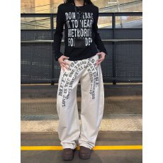 批发美式牛仔很忙字母印花弯刀工装裤男<b class='q'>女</b>装宽松直筒阔腿牛仔裤新款