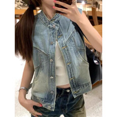 批发时尚<b class='q'>牛仔</b>马甲女时髦洋气2026春秋新款坎肩背心外套百搭上衣外穿