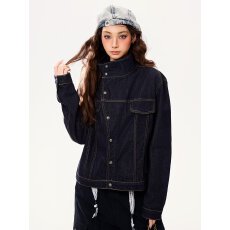批发美式夹克王朝高级感牛仔外套女设计感小众宽松百搭休闲<b class='q'>通勤</b>上衣潮