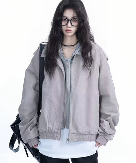 미니멀리즘 페이크 레이어드 후드 재킷 원본 순면 사선 무늬 원단 품격 다용도 일본식 트렌드 패션 새로운