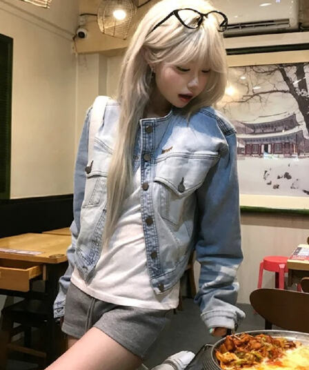 아메리칸 레트로 2026 알파벳 자수 워싱 마 오래된 데님 재킷 남녀 루즈핏 캐주얼 세련된 긍정적 인 어깨 재킷