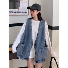 批发外搭<b class='q'>牛仔</b><b class='q'>马甲</b><b class='q'>背心</b>外套女2026春季宽松无袖外穿韩版坎肩百搭<b class='q'>马夹</b>