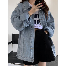 批发<b class='q'>秋</b>季新款休闲牛仔外套女装宽松时尚百搭BF风夹克上衣潮
