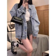 批发薄款牛仔外套女2026春<b class='q'>秋</b>新款韩版ins复古小众设计感夹克上衣潮