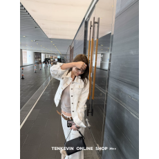 批发十一石 随性舒适 缝线撞色复古牛仔<b class='q'>外套</b>女小个子正肩短款上衣春II