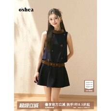 批发何晨曦 深蓝色天丝<b class='q'>牛仔</b>套装夏2025新款翻领短款上衣<b class='q'>高腰</b>直筒<b class='q'>短裤</b>