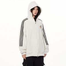 批发小红书纯棉华棉复合牛奶丝320克银狐绒420克双拉链<b class='q'>开衫</b>外套卫衣