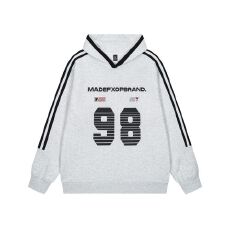 批发小红书（纯棉华棉复合牛奶丝320克银狐绒420克）<b class='q'>潮牌</b>条纹连帽<b class='q'>卫衣</b>