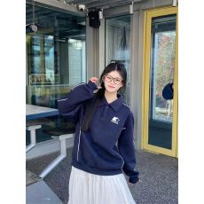 批发小红书原版特价（纯棉华棉复合仿棉360克）线条<b class='q'>衬衫</b>领卫衣