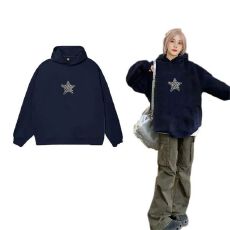 批发小红书防棉华棉复合牛奶丝300克银狐绒400克无绳无袋连帽卫衣女