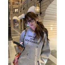 批发小红书特价防棉华棉复合牛奶丝300克银狐绒400克无绳连帽卫衣女