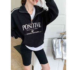 批发小红书纯棉华棉复合牛奶丝320克银狐绒400克POLO领侧边条纹卫衣