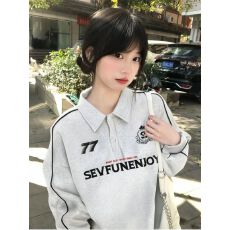 批发小红书原版特价（纯棉华棉复合仿棉360克）线条<b class='q'>衬衫</b>领卫衣