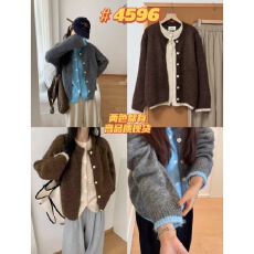 批发假两件复古慵懒风长袖<b class='q'>毛衣</b>外套女秋冬韩系设计感宽松针织开衫上衣