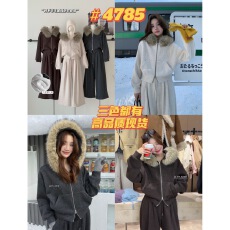 批发2025冬季新款时髦大毛领刺绣字母连帽加绒卫衣休闲阔腿<b class='q'>裤</b><b class='q'>两件套</b>女