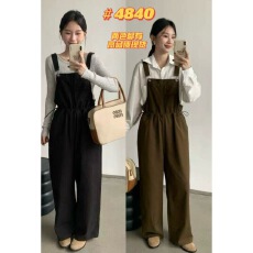 批发2026春季新款韩版时尚休闲百搭收腰显瘦背带裤女宽松<b class='q'>阔</b><b class='q'>腿</b><b class='q'>连体裤女</b>