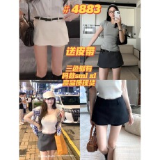 批发<b class='q'>夏</b>蓝汐雨SMBL RAIN 灰色复古显瘦高级感短裙裤女<b class='q'>夏</b>季包臀裙半身裙