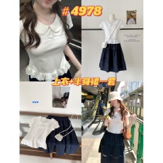 批发PtonUmi 北海情书 藏蓝色<b class='q'>蕾丝</b>拼接蛋糕半身裙女夏学院风显瘦中裙