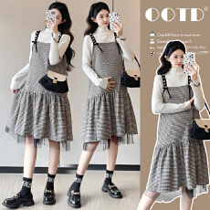 批发实拍2025孕妇套装毛衣两件套装裙秋冬洋气时尚加厚显瘦<b class='q'>百搭</b>吊带裙