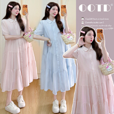 批发实拍孕妇<b class='q'>连衣裙</b>2026新款夏季时尚洋气法式仙女宽松大码长裙孕妇裙