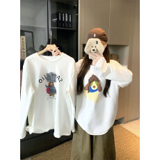 批发实拍实价  秋<b class='q'>冬</b>新款打底绒衫 女 可爱加绒狗狗卫衣