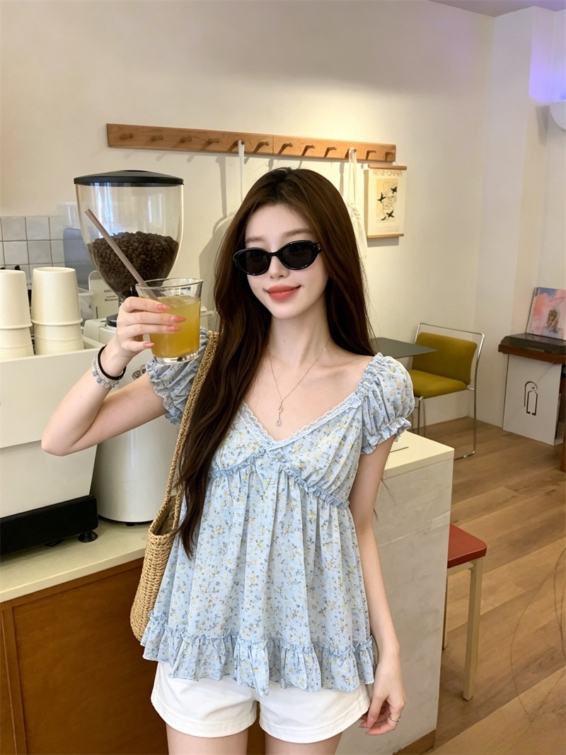 실사 한 부서 달콤함 꽃무늬 레이스 조각 조끼 여성 슬림해 보이는