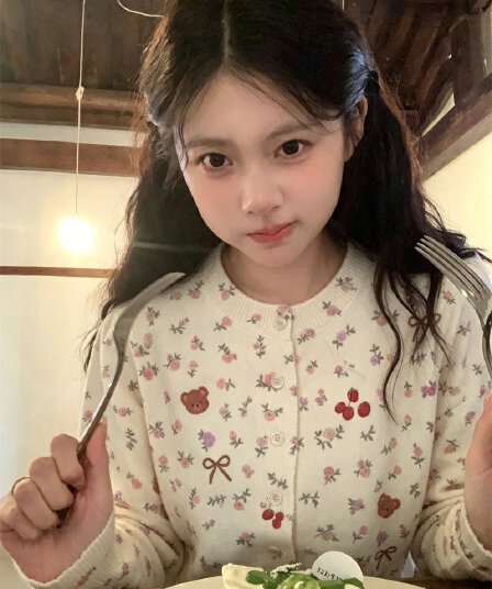 실사 이른 가을 새로운 한 부서 달콤함 귀여운 나비 매듭 작은 곰 패턴 니트 스웨터 오픈 가디건 스웨터 여성 코트