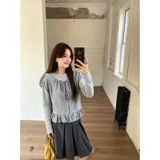 实拍 设计感超强韩系甜美早秋新款波点马甲+打底两件套套装上衣女