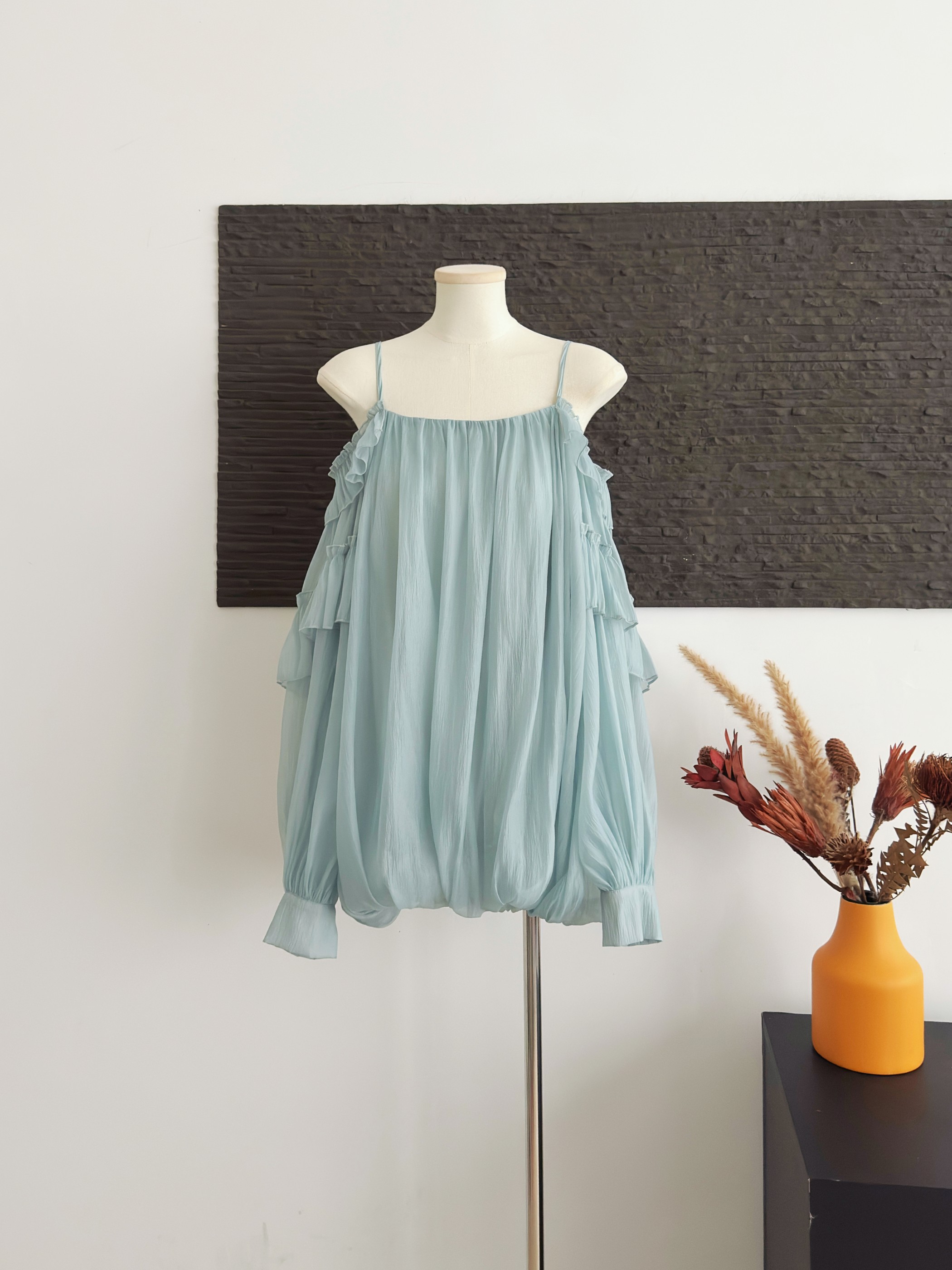 hotdog 핫도그 매우 매운맛 꿈 와일드 갤러리 프릴 꽃밭 슬립 드레스 여성 감기 품격 드레스