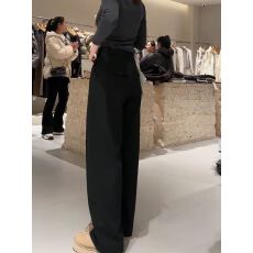 批发宽松西装<b class='q'>裤</b>黑色长<b class='q'>裤</b>女2024年秋冬新款高级感显瘦简约休闲阔腿<b class='q'>裤</b><b class='q'>潮</b>