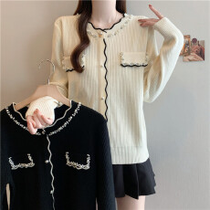 批发实拍2025秋冬新款<b class='q'>大码</b>女装微胖mm小香风毛衣针织设计感<b class='q'>打底衫</b>上衣