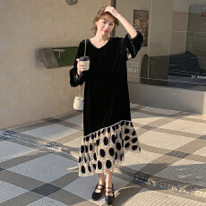 批发已处理2026<b class='q'>新款</b>超好看时尚气质撞色拼接高级感钉珠连衣裙