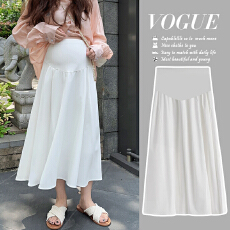 批发棉麻孕妇半身裙子<b class='q'>春</b>夏季2026新款白色中长款A字孕期托腹伞裙<b class='q'>春</b>夏