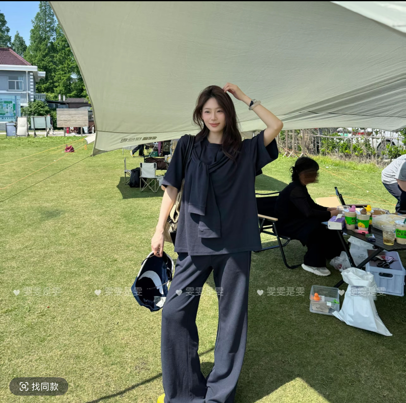 여름 새로운 미니멀리즘 출퇴근 숄 짧은 소매 커버 바지 아이들 느긋한 바람 루즈핏 디자인 센스 세련된 3종 세트
