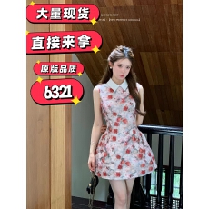 批发杨小卷 油画少女连衣裙千金风衬衫领无袖掐腰裙生日小礼裙公主裙