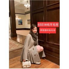 批发2026新款狐狸毛领羊毛大衣中<b class='q'>长款</b>韩系千金双面呢羊绒外套女年轻款