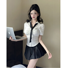 批发jk制服<b class='q'>套装</b>春夏美式学院风衬衣女款高级感御姐穿搭<b class='q'>工作服</b>两件套裙