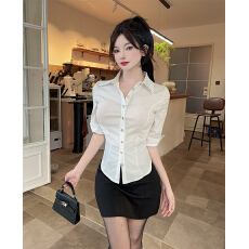 批发秋季新款收腰显瘦气质<b class='q'>职业</b>装长袖白色<b class='q'>衬衫</b>上衣包臀裙工作服两件套