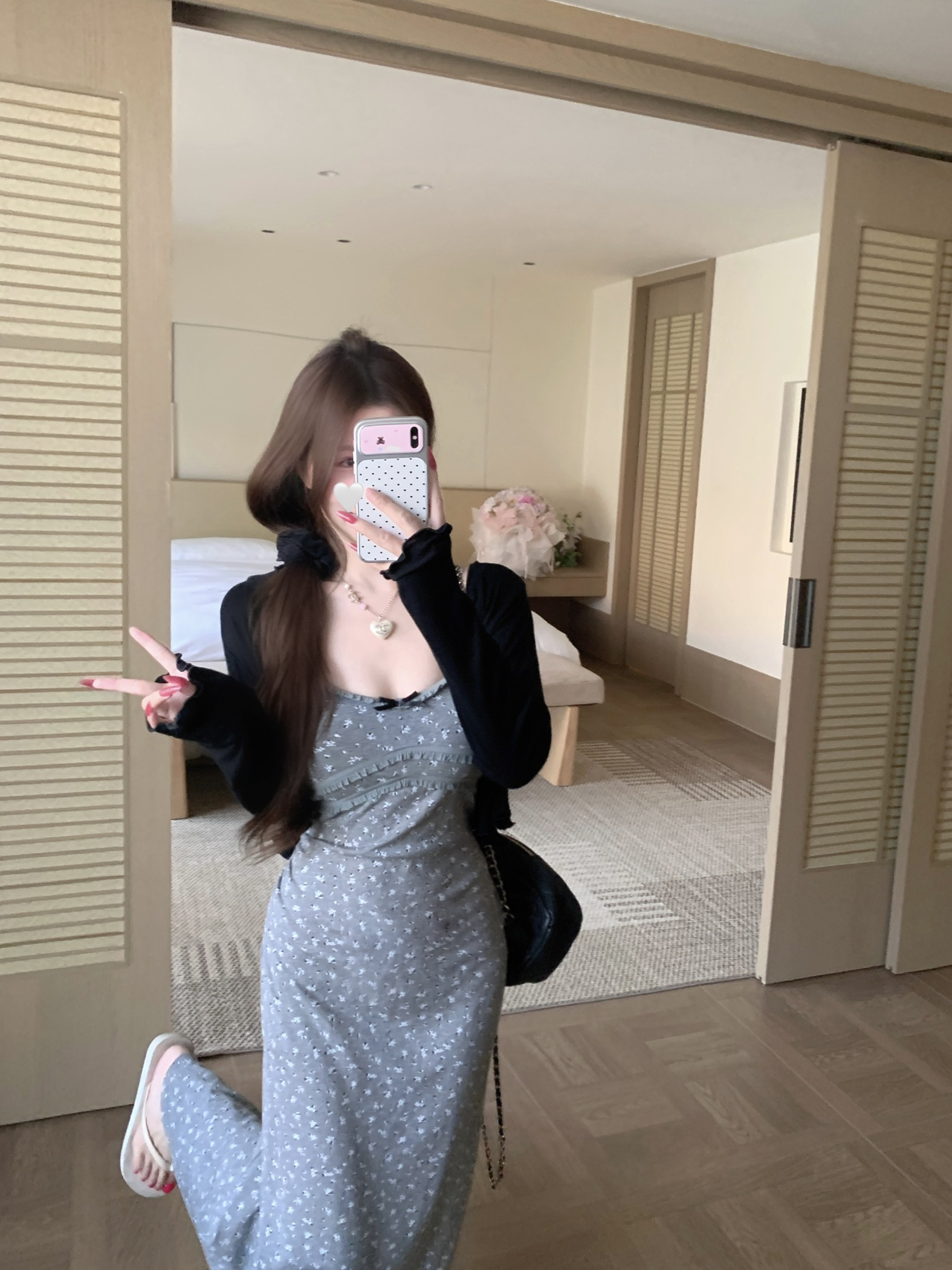 실사 정가 프랑스식 순수한 욕망 슬립 드레스 2026 여름 새로운 한 스타일 허리 수축 슬립 한 마디 치마 세트