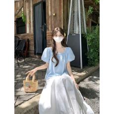 批发实拍实价~2026夏季新款甜美蕾丝方领<b class='q'>娃娃衫</b>女气质显瘦减龄上衣