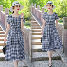 批发2025新款夏季棉绸<b class='q'>连衣裙</b>女<b class='q'>人造棉</b>绵绸印花收腰显瘦旅游沙滩长裙子