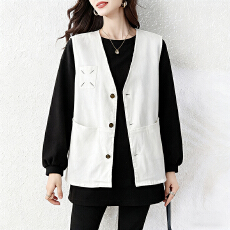 实拍2026春季新款时尚韩系无袖马甲气质简约宽松百搭外套背心上衣