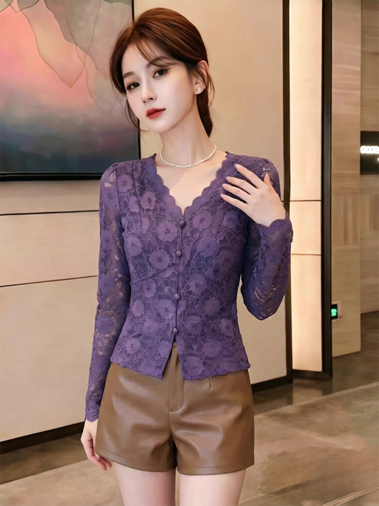 BY31221# 秋季新款蕾丝上衣三色  服裝批發女裝批發服飾貨源