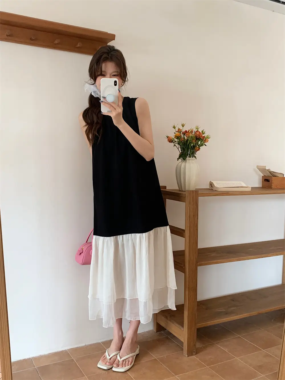 프리미엄 블랙 원피스 상세 이미지 3