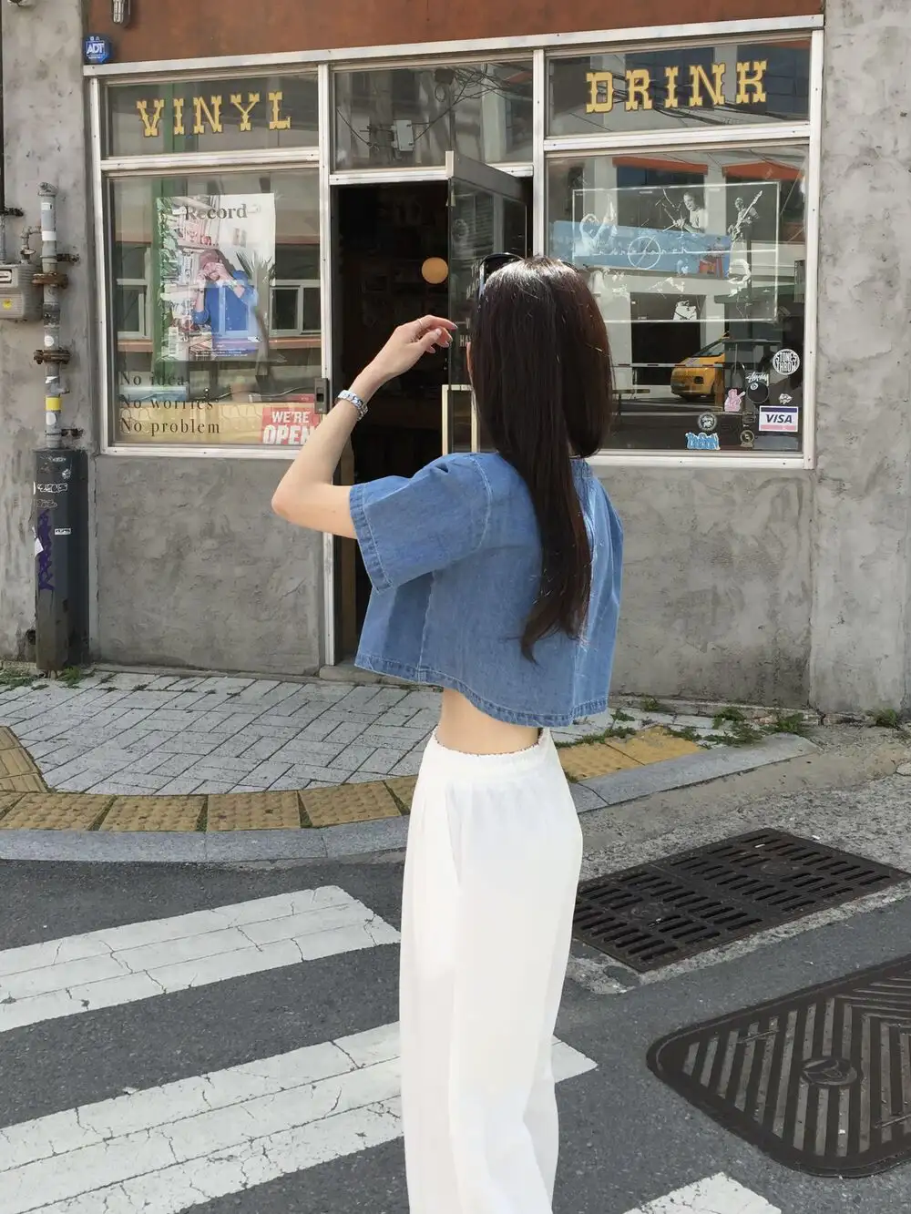 빈티지 데님 블루 반팔 셔츠 상세 이미지 15