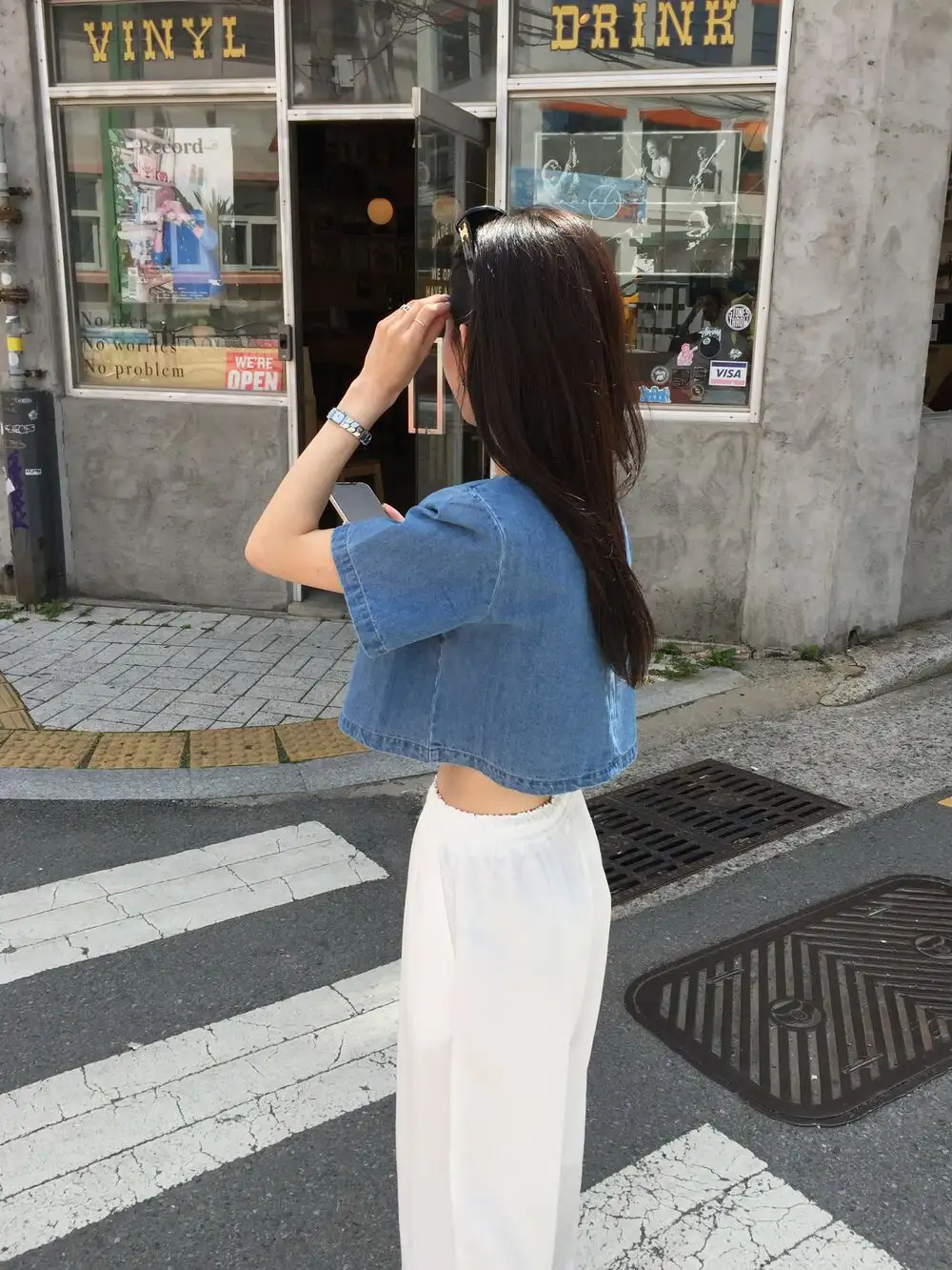빈티지 데님 블루 반팔 셔츠 상세 이미지 18